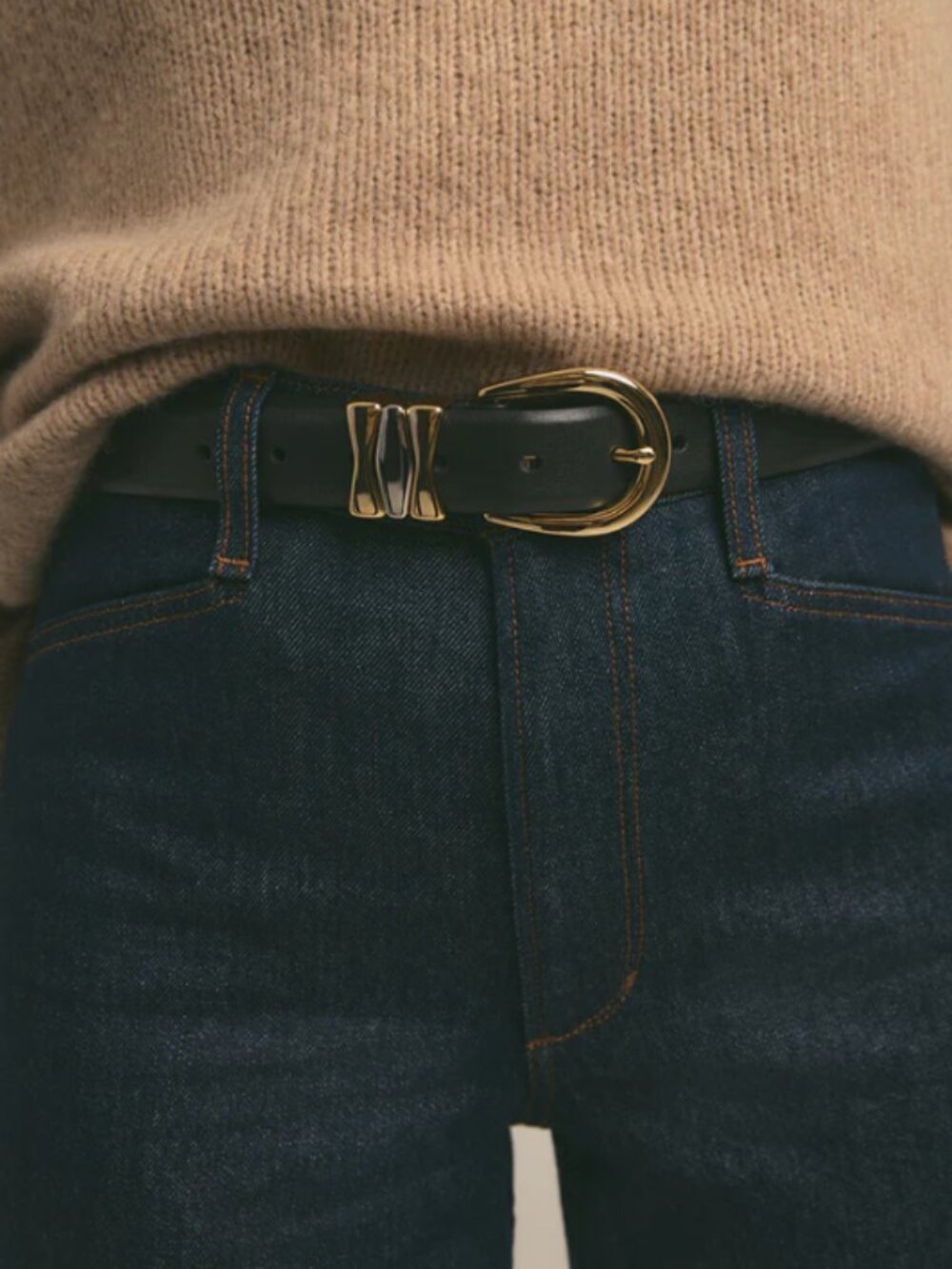 Favorite Daughter William Split Decision Leather Belt, Black, Size: L - Picture 2 of 4